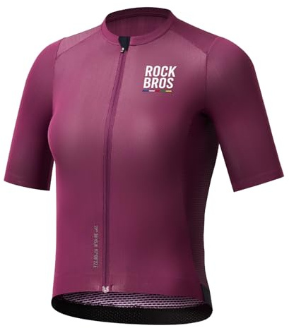 ROCKBROS Road to Sky Radtrikot Damen Kurzarm Fahrradtrikot Atmungsaktiv Fahrrad Trikot mit 3 Rückentaschen Frauen für Mountainbike Rennrad M