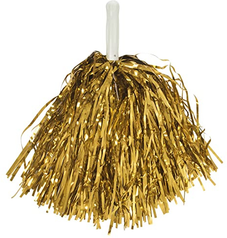 Kopinma 24 Stück Pompoms Cheerleading, Metallfolie Cheerleader Pompons, Gelb, für Sportevents und Partys
