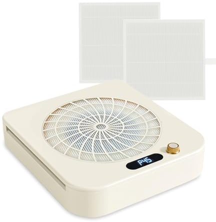 Joyzan Nail Dust Collector, 160CFM Super Suction Dust Extractor Portable | Low Noise Nail Vacuum, 45 Speed Adjustable Fan Cleaner, with 2 Washable Filters, for Manicure Beginners Studio Home Salon