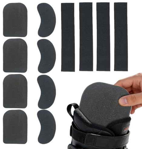 Ski & Snowboard Boots Fitting Pads, 4 Selbstklebende Ski Knöchel Pads und 8 Schienbeinschoner, Weiche Anpassungspads für Skischuhe von Fersenauftrieb und Knöchelblasen für Skifahrer, Freizeitsportler