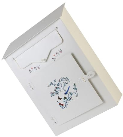 Greabuy Dekorativer Briefkasten aus Eisen mit Vogel-Kunstwerk, für den Außenbereich, widerstandsfähige Oberfläche, hohe Kapazität, antiker Metall-Veranda-Briefkasten