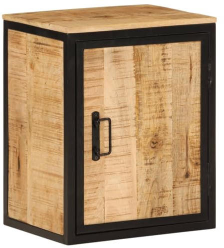 Traylux Armadietto da bagno, 40 x 30 x 50 cm, in legno massello di mango e ferro, per lavandino e lavandino