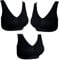 UtopyaUK 3 6 9 Pack Comfort Bra Women Girls Crop Top Seamless Bra Sleep Yoga Bralette Stretch Bras Sports Vest Wireless Post Surgery Bra Wire Free, 3 Black, XL