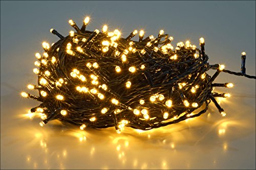 LED Lichterkette warm weiß mit Dual Timer - 80 LED / 6 m - Weihnachts Beleuchtung für den Innen- und Außenbereich - Advent Winter Garten Deko mit Zeitschaltuhr für Morgens/Abends Batterie betrieben