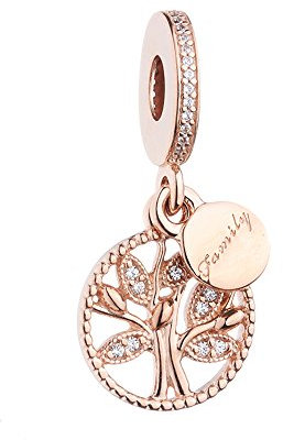 PANDOCCI 2017 autunno oro rosa albero genealogico patrimonio ciondola chiaro cz perline autentico argento 925 fai da te adatto per originale pandora bracciali gioielli di fascino