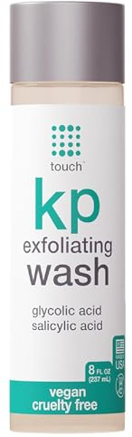 TOUCH Nettoyant Corporel Exfoliant pour Kératose Pilaris – Gel Douche KP avec 15% d’Acide Glycolique, Aloe Vera et Acide Hyaluronique – 226 Grammes