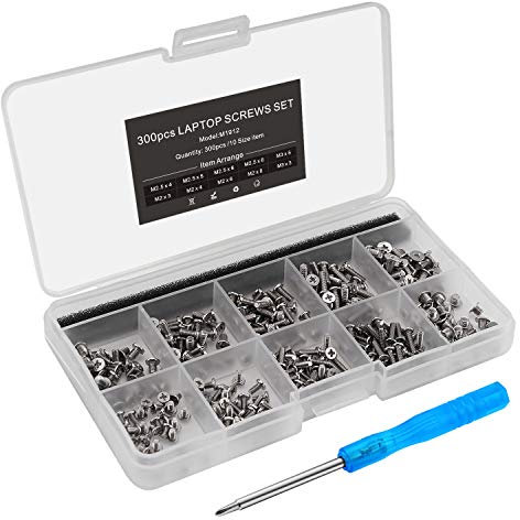 Mcsher 300pcs Laptop Notebook Screws Set Kit for IBM HP Dell Lenovo SAMSUNG Sony Toshiba Acer Gateway – Silver