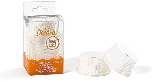 Decora 0339804 WEIß ZERKNITTERT MUFFINFÖRMCHEN 55 X 35 MM 25ST, Paper, 339804
