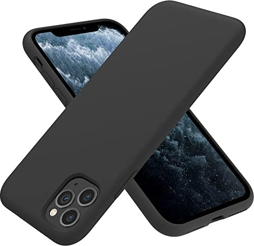 OTOFLY Compatible with iPhone 11 Pro Max Case,ultra slim fit iPhone case liquid silicone gel cover with full body protection anti-scratch shockproof case,Black