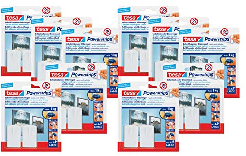 tesa Powerstrips - Clavos autoadhesivos (20 unidades), color blanco