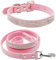 Petsoigné Hundeleine und Hundehalsband Leder mit Strass Lederleine und Halsband für Kleine und Mittlere Hunde (M)