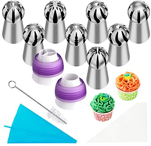 Spritztüllen Set Spritzbeutel Silikon Lebensmittelqualität Edelstahl Dekorationsdüse