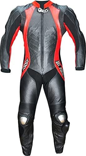 BI ESSE Tuta Moto Uomo In Vera Pelle Intera Per Uso Pista Con Protezioni Rimovibili Certificate Professionale Con Gobba Aerodinamica Ideale Per Strada, Pista, Traforata, Taglio Anatomico