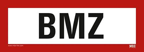 Aufkleber BMZ Brandmeldezentrale selbstklebende Folie nach DIN 14406