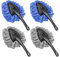 Forreen 4 Piezas Plumero de Microfibra para Limpiar Plumero del Coche Cepillo de Limpieza Cepillo Multifuncional con Asa Desmontable para Coche Casa Cocina Teclado Utilizar (Gris,Azulado)
