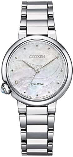 CITIZEN Damen Analog Quarz Uhr mit Edelstahl Armband EM0910-80D, Rosa