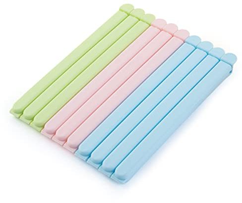 BIGJIYU Clips Fermeture Sachet,Grand Clip pour Sachet,20m Pince Sachet Alimentaire pour Rangement et Stockage de Friandises Bonbons Chocolat Noix Nourritures (10 Pièces)
