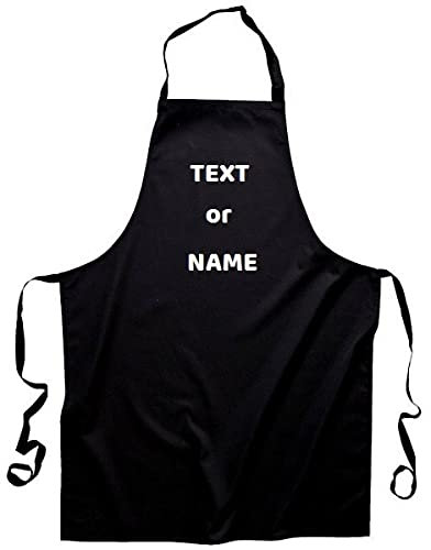 Delantal personalizado con nombre personalizado o texto bordado BBQ delantal profesional cocineros sombreros panadero para el hogar
