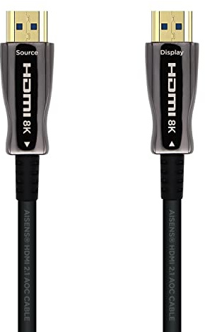 AISENS A153-0520 Câble HDMI V2.1 AOC ultra haute vitesse/HEC 8K@60Hz 4K@120Hz 4:4 48Gbps, A/M-A/M, noir, 40 m