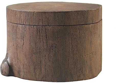 ART-CRAFT Holzkiste Holzbox Holz Dose mit Deckel aus echtem Teakholz Ring Box Ring Schachtel Pillendose klein Weed box Schmuckschatulle Aufbewahrungsdose Geschenkbox Sammelbox Ø 12cm