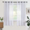 Woaboy Voile Gardinen Kurz Weiss Vorhänge Transparent Wohnzimmer mit Ösen Stores Gardinen Schlafzimmer Ösenvorhang Scheibengardine Schlaufengardinen Modern 2er Set 140x175 cm (B x H) Weiß