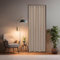 tinycurtains, Türvorhang mit Teleskopstange, einfache Montage in nur 1 Minute ohne Bohren (Türgardine beige H195 x B150 cm + Stange weiß B55-90 cm)