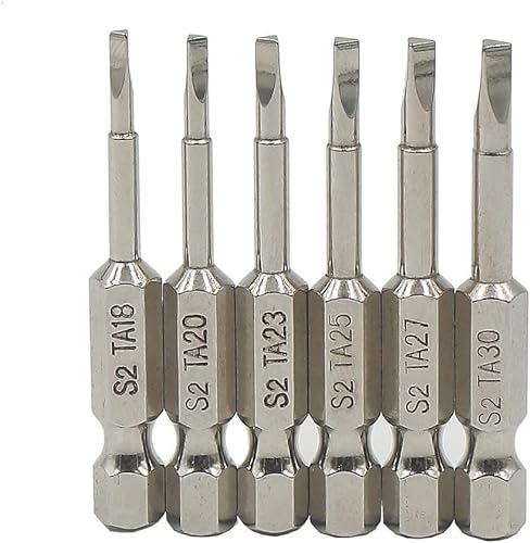 Fixinus 6 stücke Magnetische Dreieck Schraubendreher Bits Set, 1/4 Sechskant 1.8/2.0/2.3/2.5/2.7/3.0 Dreieck Schraubendreher Bits S2 Stahl Dreieck-Bohrer, 50mm Länge
