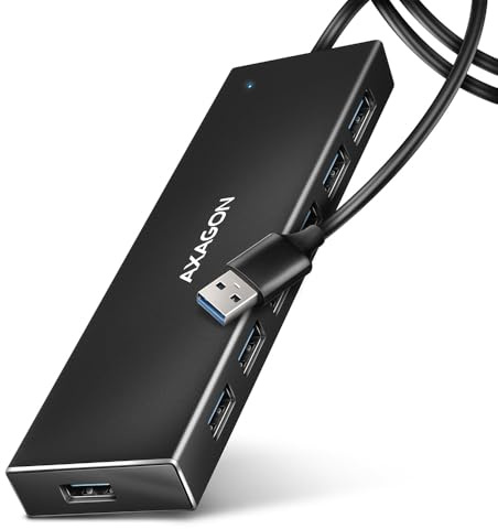 AXAGON HUE-F7A USB-Hub, 7X USB 3.2 Gen 1, Externe Stromversorgung - 1m