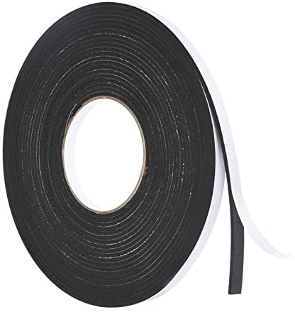 PATIKIL 32.8ft/10m Weather Stripping Door Seal Strip, 1 Roll EVA Foam Seal Tape Self Adhesive Strip 10mm Wide 3mm Thick for Door Window Insulation