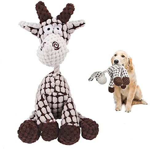 Zimoer Giochi per Cani Squeak Interattivi, Giocattoli da Masticare, Giochi con Squeak Imbottitura Peluche per Cani Interattivo Giochi, Coccolone Morbido, per Cani di Piccola e Media Taglia (Beige)