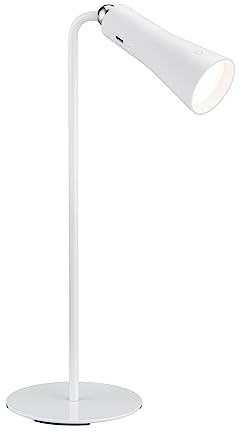 Reality Leuchten LED Tischleuchte Maxi R52121131, Metall Weiß matt, inkl. 2 Watt LED, Akku, Dimmer