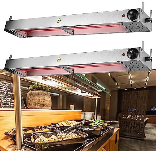 Commerciale Lampara Calor Comida, Suspensión Lamparas para Calor Alimentos, Lámpara Calor Comida para Aislamiento de Platos, Ideal para Restaurantes(2pcs,Size:60cm)