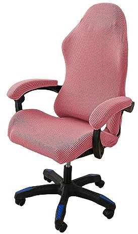 OQHAIR ergonomico Coprisedia da gaming Jacquard elasticizzato Rivestimento per sedia da gioco Antiscivolo antipolvere con 2 coperture per braccioli con cerniera -rosa