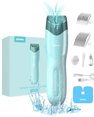 ENSSU Vakuum-Haarschneider für Kinder, wiederaufladbare Vakuum-Haarschneider mit 2 Modi für Kinder/Männer, wasserdichte Haarschneidemaschine Trimmer kabelloses Haarschneide-Set (Vakuum Version)