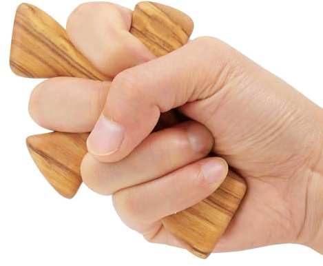 Yookin Natural Wood Olive Hand Held Clinging Cross Hand Carved Wooden Holding 5 inches Jesus Cross Gift for Prayer Palm Church