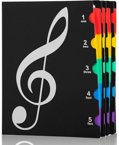 Classeur pour partitions à partitions, cahier de musique A4, classeur de présentation A4, porte-partitions, porte-partitions en plastique, concert Chorfolder Music Note,40 poches Clef (noir)