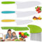 lankai 5 Pièces Couteau Enfant, Couteau Cuisine Enfant, Couteau à Pâtisserie Pour Enfants, Bords Dentelés, Pour Les Tout-Petits Coupant Et Cuisant Des Fruits Ou Des Légumes