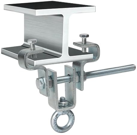 Supaway I-Beam Aufhänger Stahlträgerklemme Boxsack-Zubehör Heavy Duty Steel Perforated Bag Hanger Boxsackaufhänger für Balken Einstellbar von 63 mm bis 220 mm Hält 204 kg Schwerkraft Stand