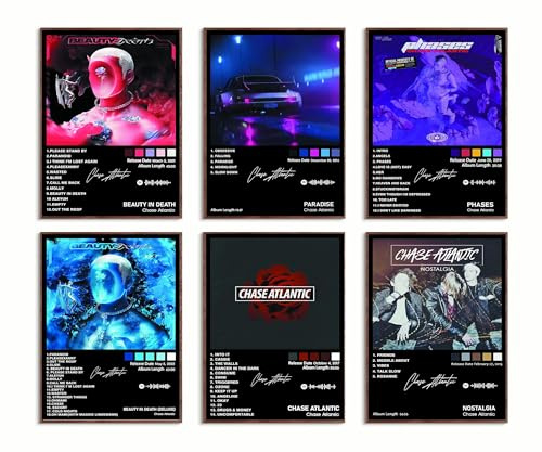 Chase Atlantic Poster, signiert, limitierte Poster, Musikalbum, Cover, Posterdrucke, 6er-Set, ästhetische Leinwand, Wandkunstdrucke für Mädchen und Jungen, Teenager, Schlafsaal, Schlafzimmer,