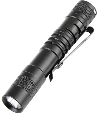 LED Pen Torch Mini Flashlight Super Bright Torches with Pocket Clip Small LED 120 Lumens Waterproof Pocket Light for Hiking Camping Hunting Fishing Repair Work, AAA Battery Powered [not Included]