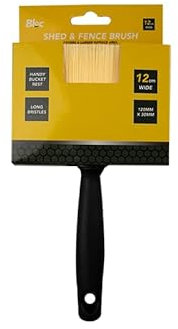 Fence Paint Brush Heavy Duty Shed Paintbrush Synthetic Bristles Durable Hooked Handle Ideal For Shed Fence Door Walls Furniture Ceiling Kitchen Window Deck Home Decor Painting Supplies 120x30mm (1pc)