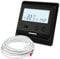24V AC/DC Thermostat Temperaturregler Unterputz, schwarz, INT. und EXT. Sensor, optimal für elektrische Fußbodenheizung im Wohnwagen/Wohnmobil