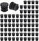 QUARKZMAN 76 Pcs Bouchon en Plastique Rond, Bouchons d'Extrémité de Tube Noirs, 16mm(0.63 Pouce) pour Pieds de Meubles, Protection de Glissement pour Chaise, Canapé, Table, Étagère
