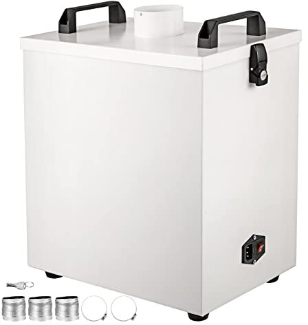 AUBEST Purificador de Aire de 80 W, Extractor de Humos, 180 m³/H, purificador de Humo de bajo Ruido, removedor de Amortiguador de Metal for máquina de Grabado CNC CO2