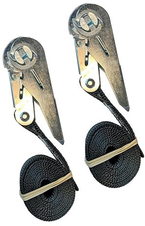 Spanngurte mit Ratsche, Länge 1,5 m, Breite 25 mm, 100% Polyester, robust und hochwertig, für Motorrad, Fahrrad, Gepäck, Auto, Transport von Waren, Anhänger, maximale Belastung 1000 kg