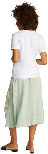 Tommy Hilfiger Damen T-Shirt Kurzarm Contrast Flag Tee mit Rundhalsausschnitt, Weiß (Th Optic White), XXL