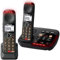 Panasonic KX-TGM422 Twin Amplified Digital Cordless Phone with Answering Machine with loud volume, slow talk mode, easy-to-use big buttons, voice assist function, and hearing aid compatibility support