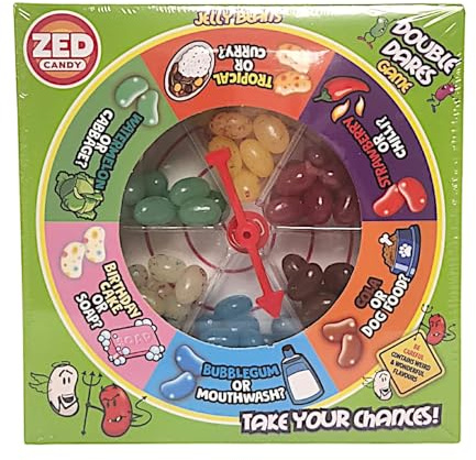 Jelly Bean Game Box with 6 Flavour Mixes Gluten-Free Vegetarian Dairy-Free & Halal with Spin & Play (Single, Jelly)