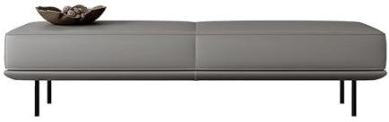 Industrial Shoe Rack Bench for Entryway Leather Storage Bench for Bedroom Extra Long Bench for King Size Bed Upholstered End of Bed Ottoman Bench for Entryway Hallway Bedroom Living Room Dark Gray