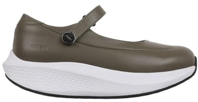 MBT Sirima 8 tipo Bailarinas de Mujer de vestir. Zapatos para Caminar Anatómicos y Cómodos. Calzado Fisiológico Confort y Estabilidad con Suela balancín. Manoletinas Casual sin cordones. color Verde